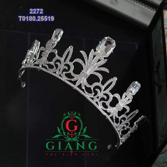 Vương miện cô dâu hạt vuông mẫu mới