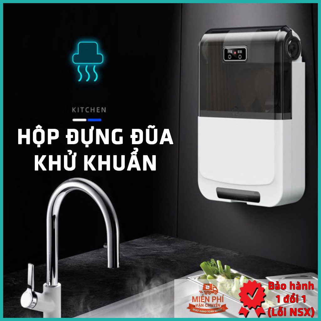 Ống Đũa Khử Trùng Hộp Đựng Đũa Thìa Muỗng Khử Khuẩn Bằng Tia UV Hút Ẩm Thông Minh Tiện Dụng Cho Nhà Bếp