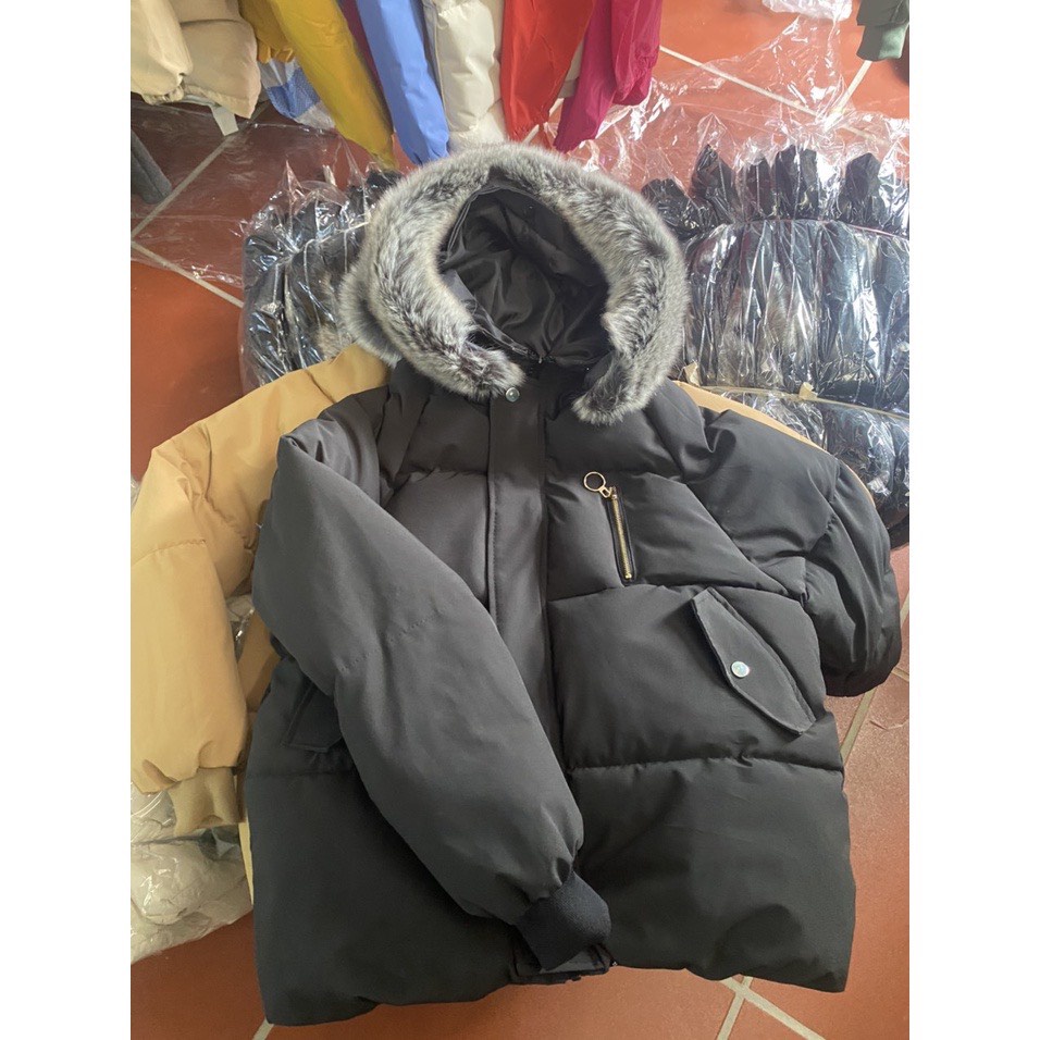 Áo phao mũ lông hàng Shop có video ảnh thật - tháo lông mũ-( phao khóa ngực)