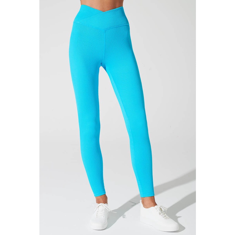 OLABEN Quần tập yoga gym Bondi V-Ribbed Legging Pacific Blue