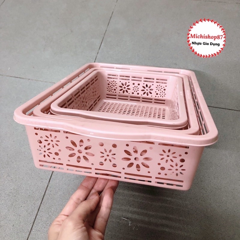 {GIÁ HỦY DIỆT} Rổ Nhựa Hình Chữ Nhật Chính hãng Việt Nhật- 3455/3456/3457