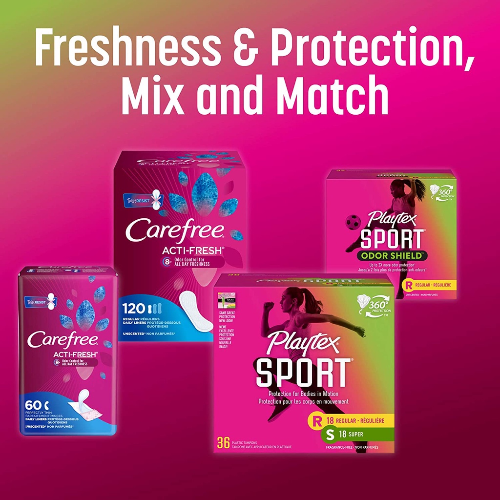 Tampons Playtex sport siêu thấm dùng để vận động hộp 48 miếng loại Regular