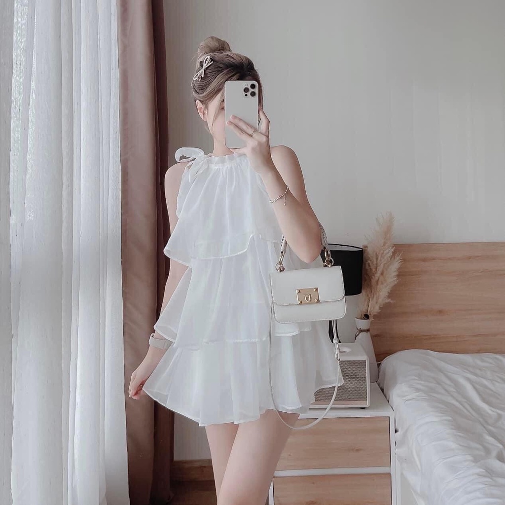 Sét đồ bộ nữ áo chéo lụa họa tiết cổ yếm xếp tầng phồi quần tapda tôn dáng trẻ trung sang trọng thanh lịch siêu xinh