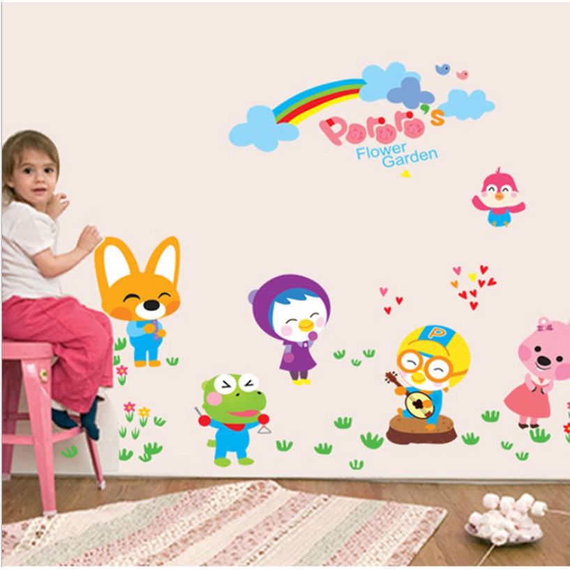 Decal dán tường - Vườn thú sắc màu mẫu mới