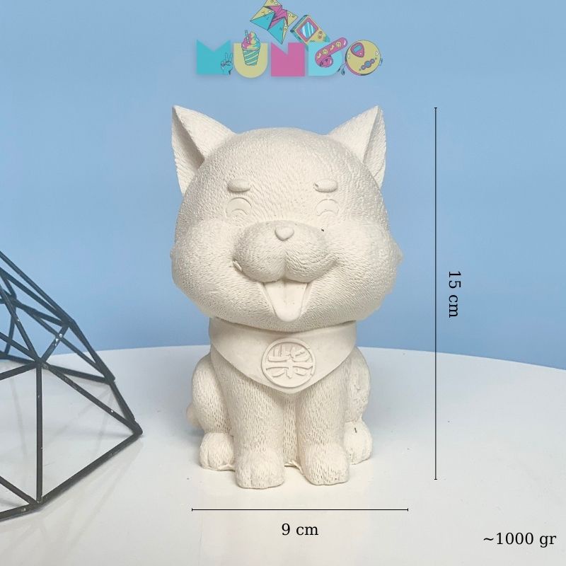 Tượng tô màu (có màu cọ) cao cấp chọn mẫu SIZE XL CÚN BÉO, tượng thạch cao MUNDO