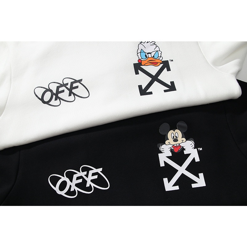 Áo hoodie Off-White lót nhung Plus Size thời trang năng động