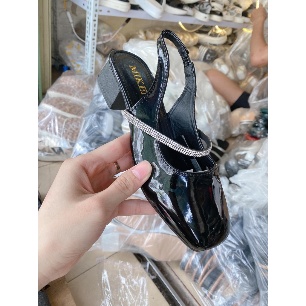 Sandal cao gót Zara da bóng, 1 quai đá 3p