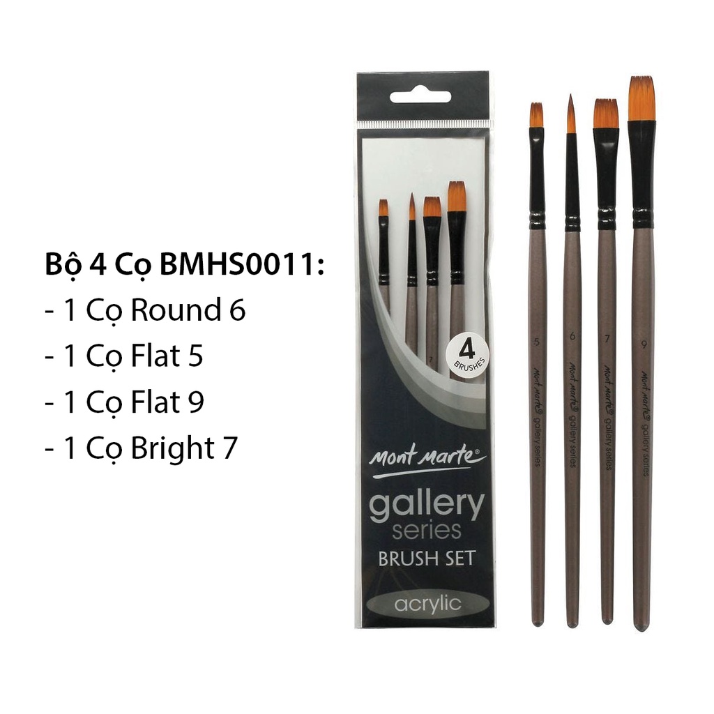 Bộ Cọ Acrylic Mont Marte - Gallery Series Brush Set Acrylic