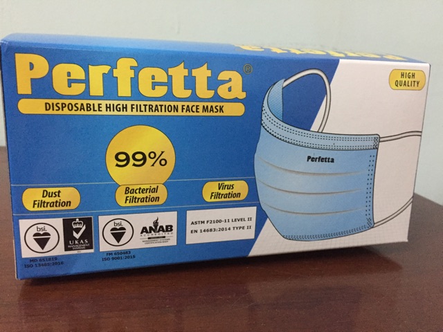 KHẨU TRANG PERFETTA 3 LỚP 50 CÁI | BigBuy360 - bigbuy360.vn