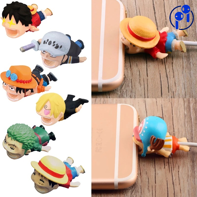 Phụ Kiện Bảo Vệ Dây Cáp USB Hình Nhân Vật ONE PIECE Luffy Sanji Tony Chopper