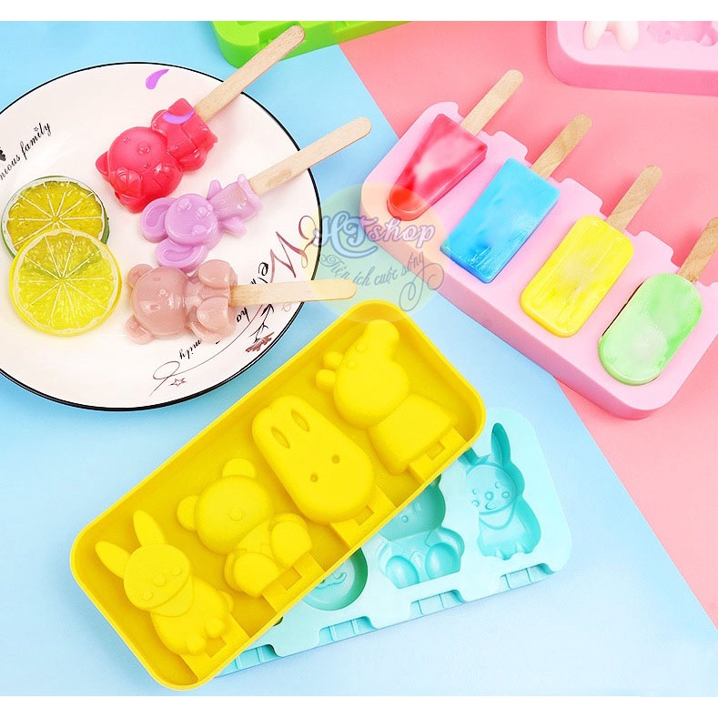 KHUÔN LÀM KEM (THẠCH) BẰNG SILICON NHIỀU MẪU CHO BÉ