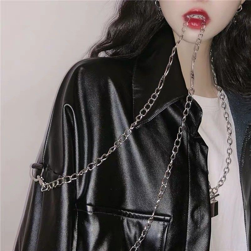 [ ORDER ] ÁO KHOÁC DA DÀY DẶN KÈM CHAIN SIÊU XỊN XÒ