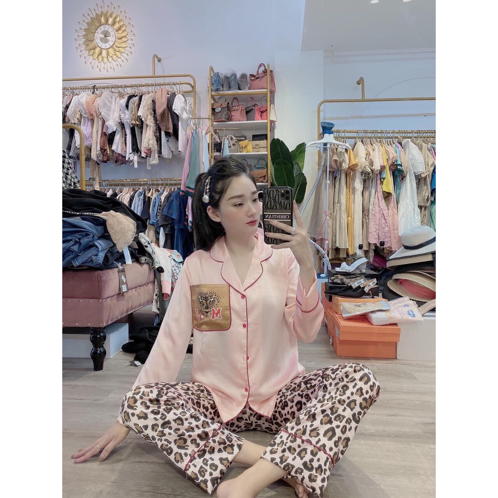 Đồ Bộ Pijama Dài Tay Lụa, Đồ Ngủ Mặc Nhà Pyjamas Nữ - Dáng Quần Dài - Mềm Mịn - Mát Mẻ - Sang Sịn Mịn (Mã PL)