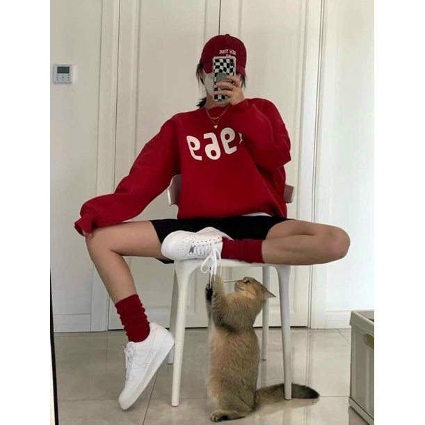 Áo Sweater Nỉ Hàn Quốc Dài Tay Dáng Rộng 1969 Unisex FREESIZE &lt;65kg Phong Cách Trẻ Trung Ấm Áp Cá Tính