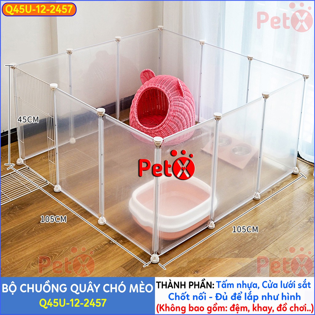 Quây chuồng chó mèo Petoka lắp ghép nuôi thú cưng sơn tĩnh điện giá rẻ-15