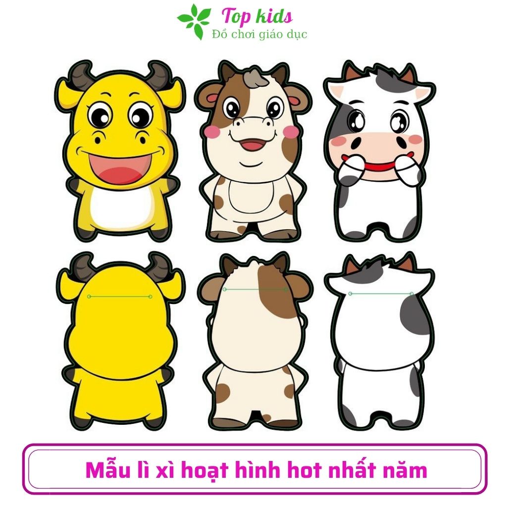 Lì xì chibi tết 2022 hàng cao cấp bóng đẹp, phong bao lixi hoạt hình chipi nhiều mẫu cho bé, li xi độc lạ hot TOPKIDS