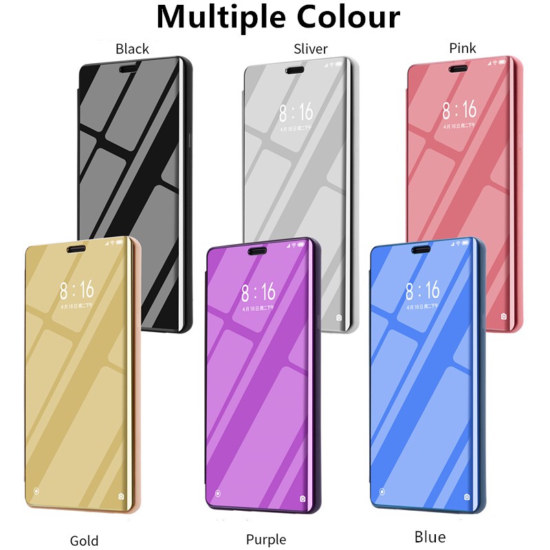 Bao da Xiaomi  MI 8 6X 9 SE MAX 3 POCO F1 ốp Clear Mirror View Flip vỏ Leather Case Stand holder Hard shell Cover