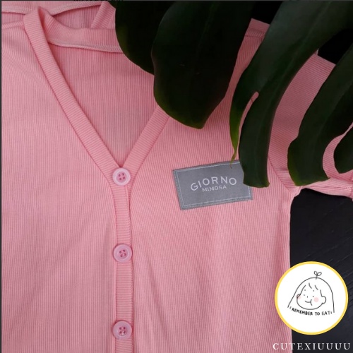 Áo croptop logo GIORNO pastel hồng ulzzang [ Giá hủy diệt ]