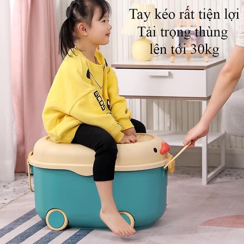 Thùng đựng đồ chơi có bánh xe di chuyển