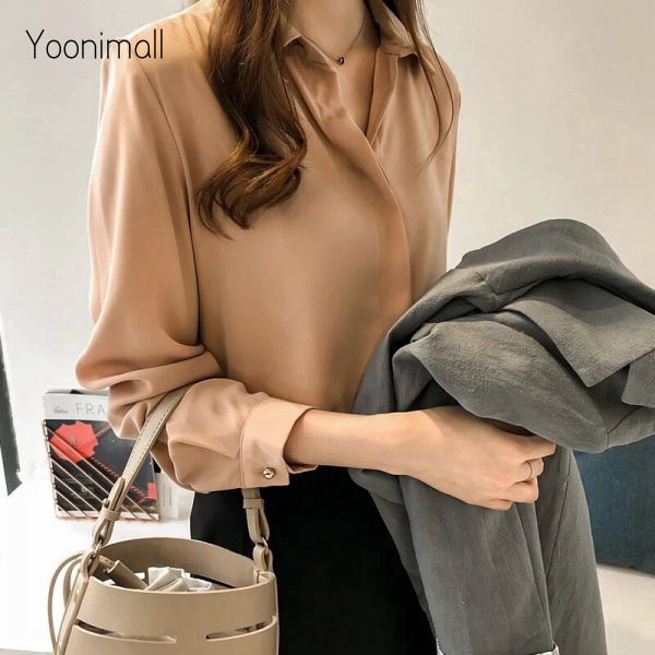 Áo sơ mi tay dài dáng rộng thời trang Hàn Quốc cho nữ | BigBuy360 - bigbuy360.vn