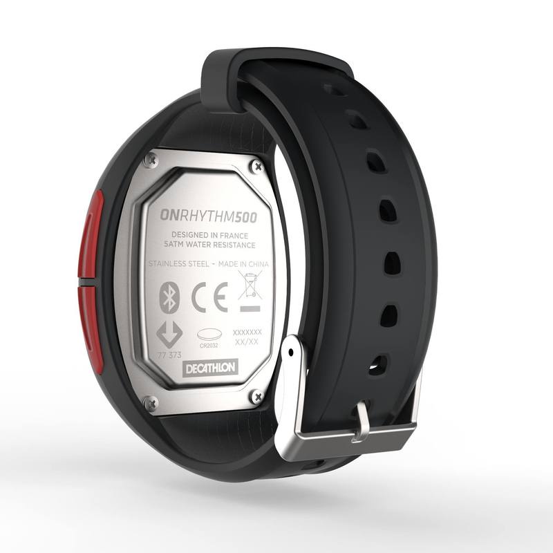 Đồng hồ Onrhythm 500 HRM và Dây đeo Bluetooth ở ngực Decathlon KALENJI màu đỏ