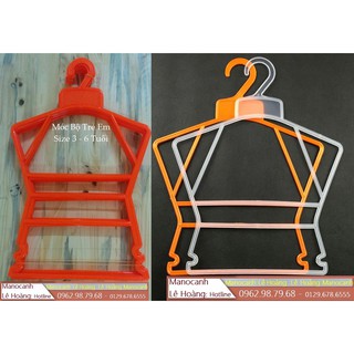 Combo móc nhựa 25 bộ to, 20 bộ nhỏ, 40 móc áo, 20 kẹp và 1 bộ bấm giá