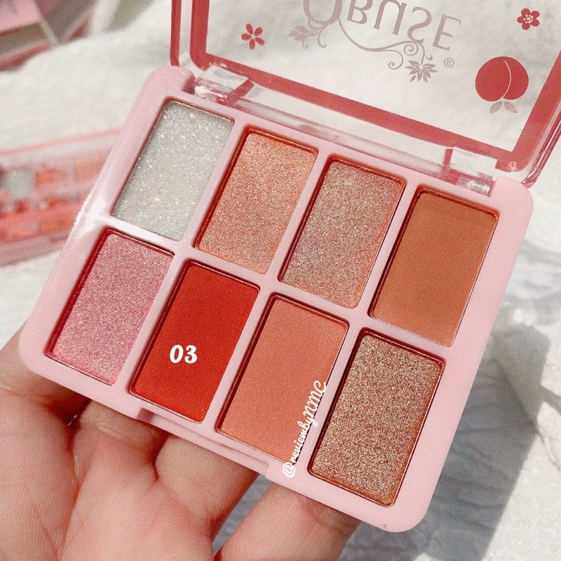 Phấn mắt nhủ kim tuyến Thái Lan Obuse Peachy 8 ô 🍑