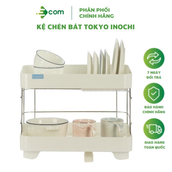 Kệ Chén Bát inochi kệ bát Inox 2 Tầng Có Khay Thoát Nước Thông Minh
