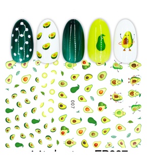 sticker hoa quả trang trí nail