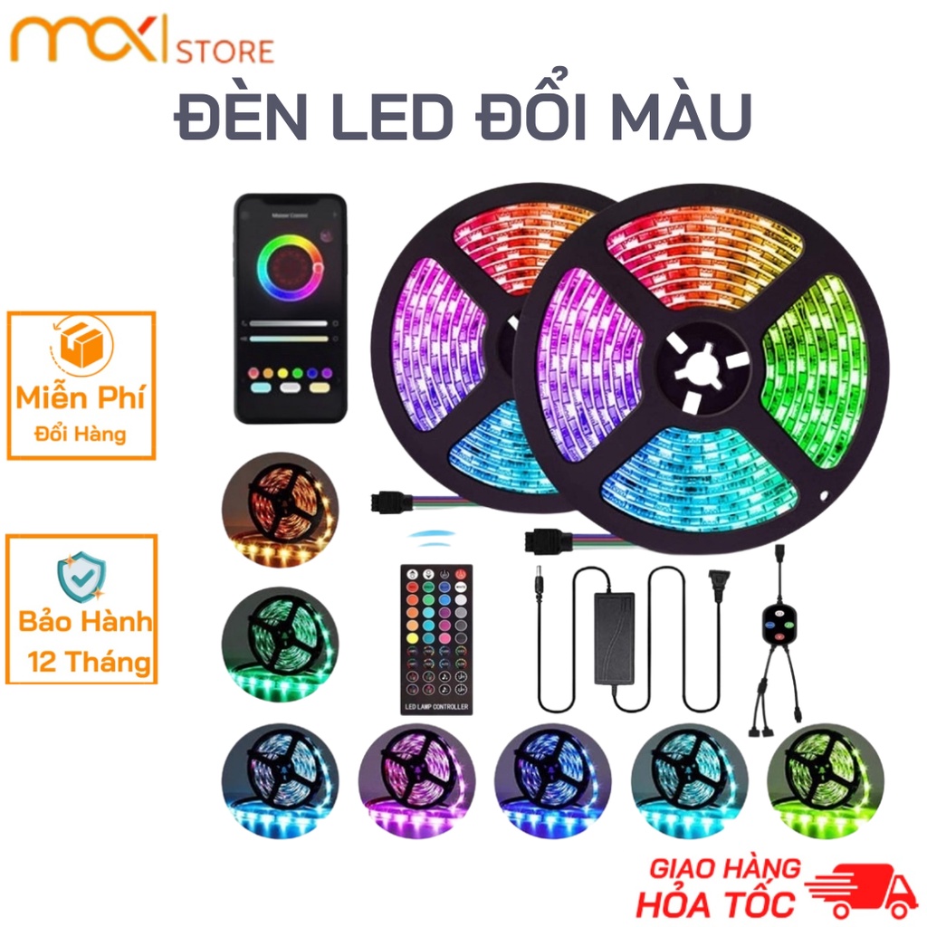 Đèn Led Tiktok dài 5m RGB 16 Triệu Màu Điều Khiển Bằng APP Điện Thoại, Nháy Theo Nhạc, Cuộn Dây Led Đổi Màu