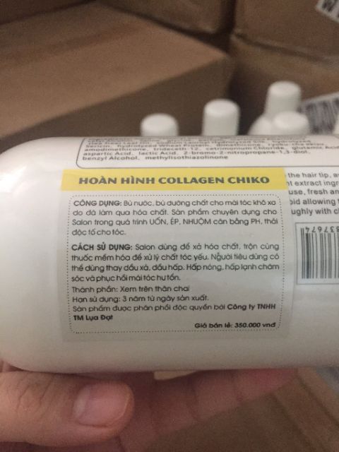 HẤP Ủ TÓC PHỤC HỒI Collagen Chiko Hương Trà Xanh Chai 500ML