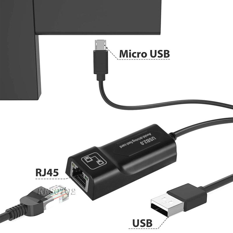 Bộ Chia Cổng Kết Nối Mạng LAN Ethernet Cổng USB OTG Cho TV Laptop HDTV Kesoto2