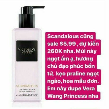 [BILL MỸ, SALE 82%] Lotion dưỡng nước hoa Victoria's Secret Tease Rebel, Scandalous, Eau so party 250ml