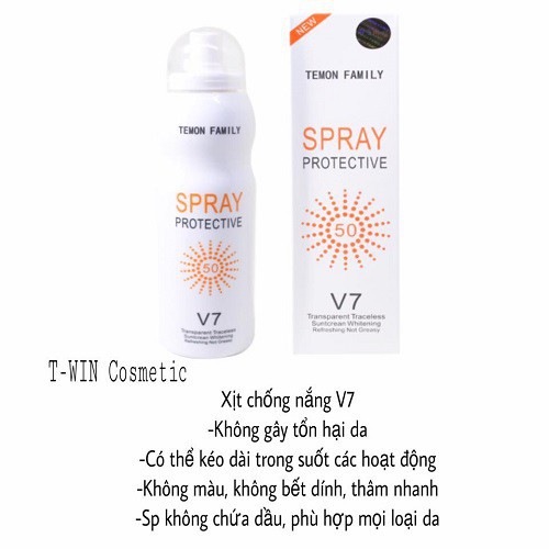 Kem Xịt Chống Nắng toàn thân SPRAY PROTECTIVE V7