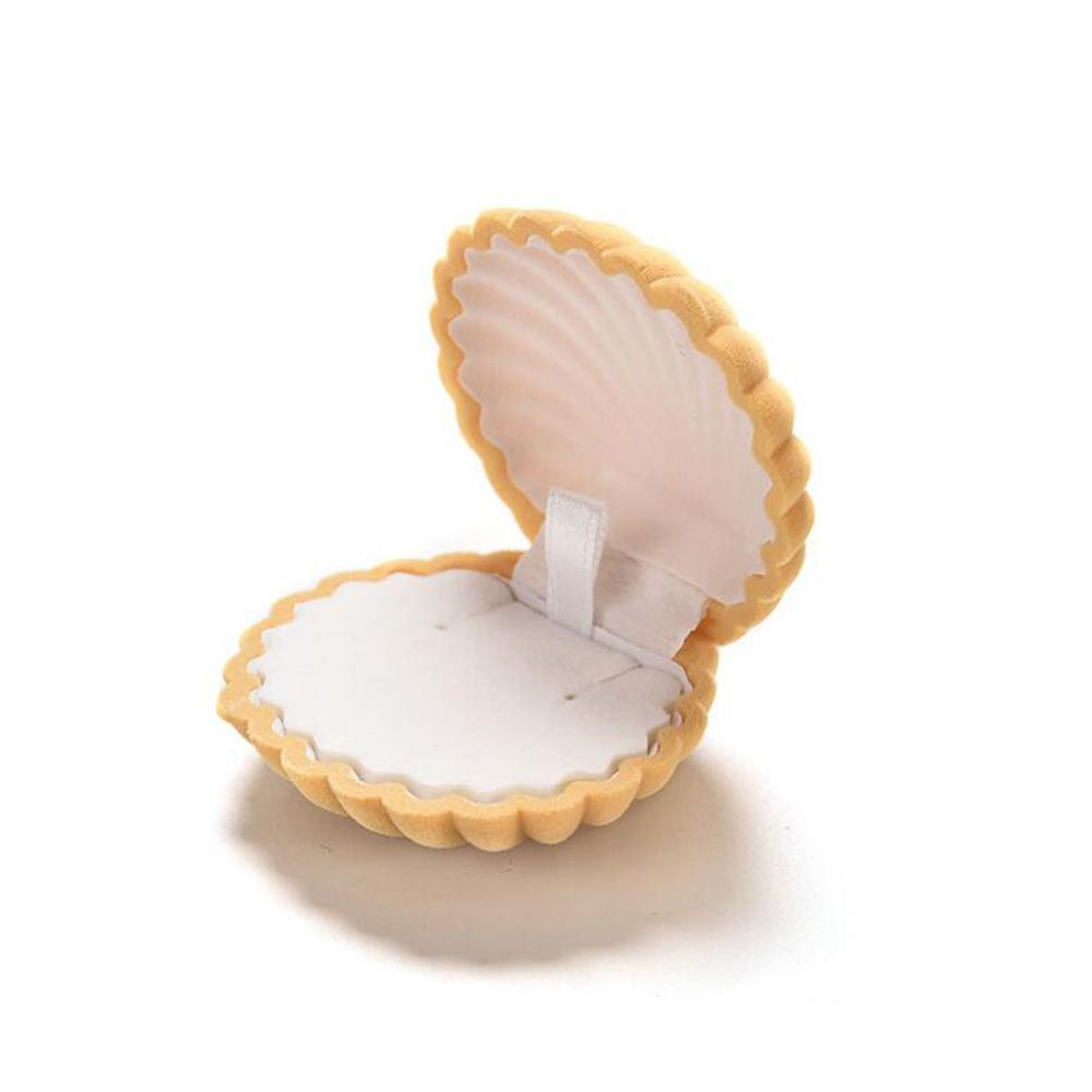 1 Hộp Đựng Trang Sức Hình Vỏ Sò Bằng Vải Nhung Nhiều Màu Sang Trọng Cho Nữ