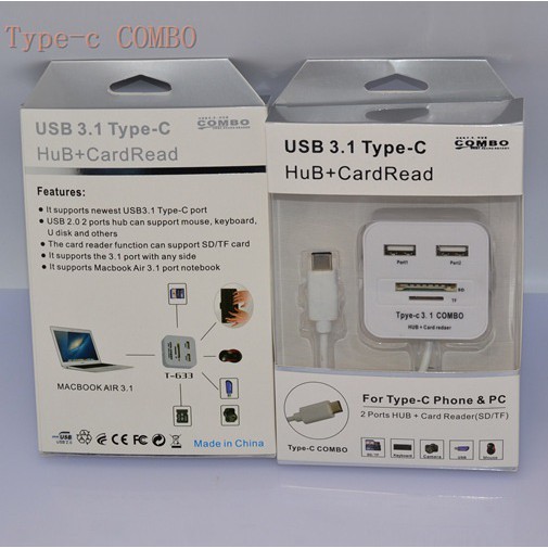 Hub Combo Type-C đọc thẻ nhớ đa năng