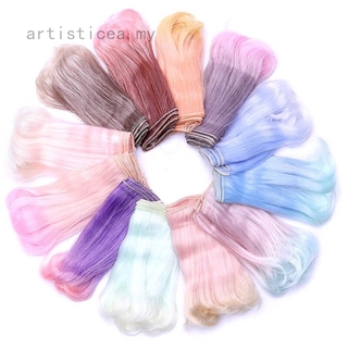 Tóc giả chịu nhiệt cao màu sắc gradient cho búp bê diy