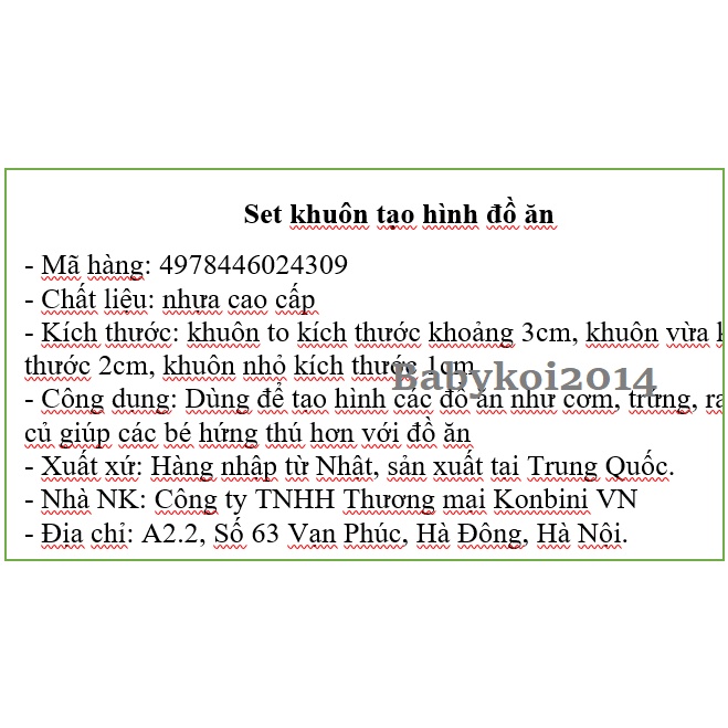 Khuôn tạo hình đồ ăn ngộ nghĩnh cho bé