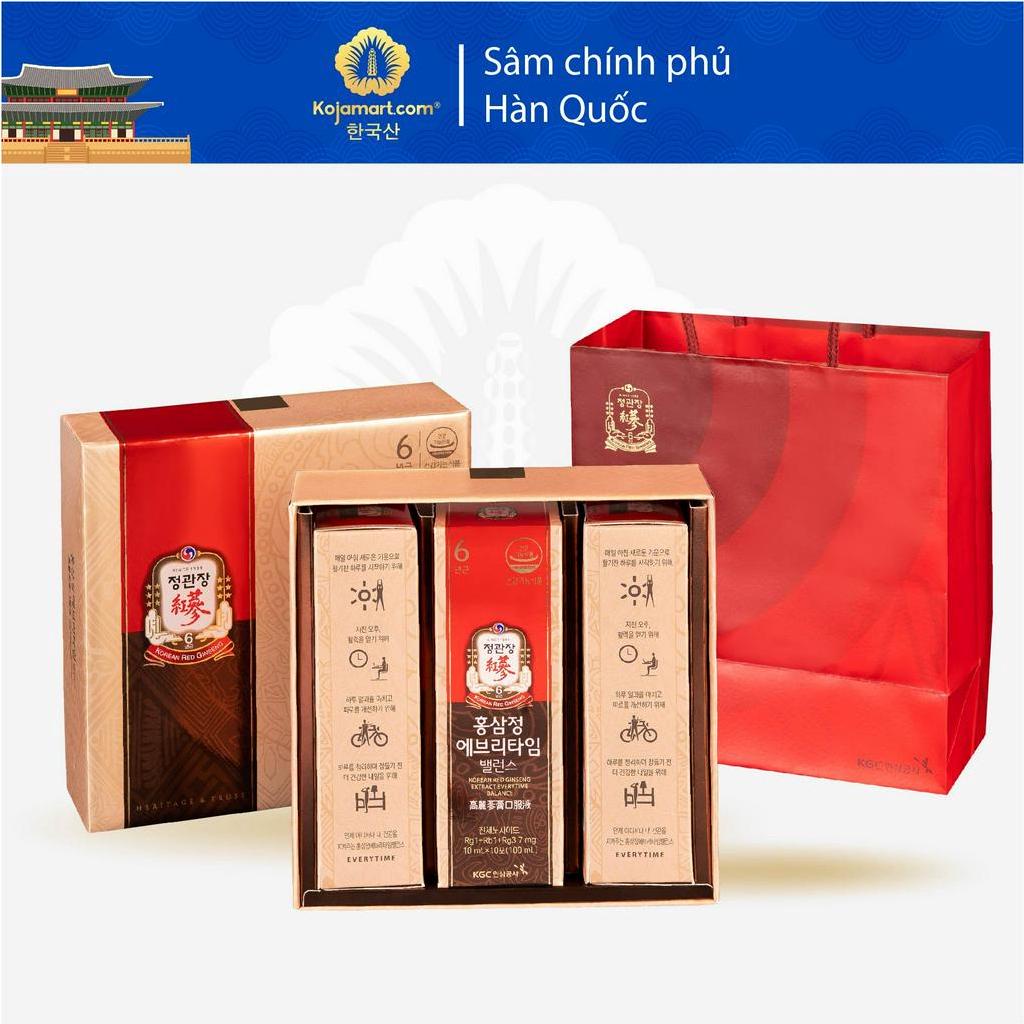 Tinh Chất Hồng Sâm Hàn Quốc KGC Cheong Kwan Jang Everytime Balance Giúp Giảm Stress, Tăng Đề Kháng  30 gói x 10ml