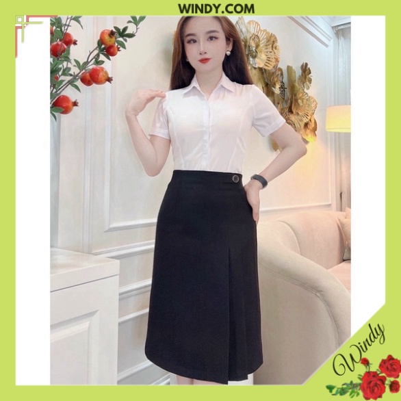 Chân Váy Xếp Ly Kiểu Dáng Công Sở Phối Cúc Chất Vải Cao Cấp Windy.com