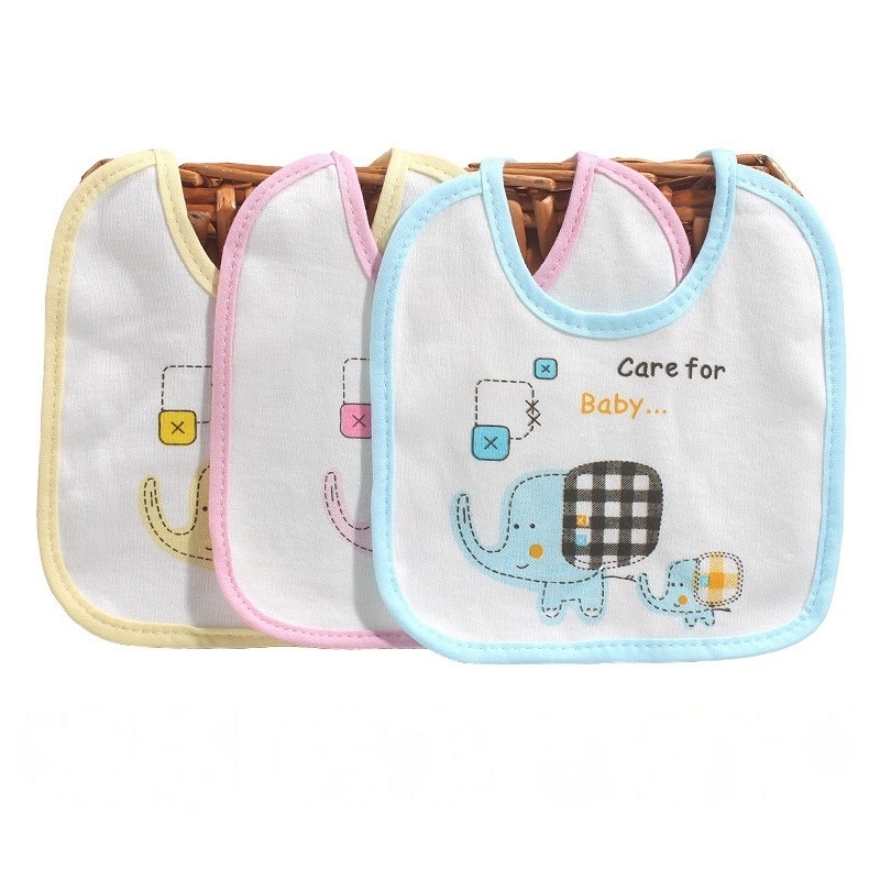 Yếm bằng cotton chống thấm nước họa tiết động vật dễ thương cho bé