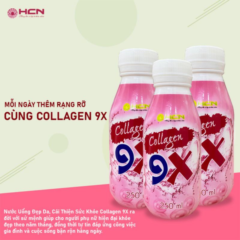 Nước uống Collagen 9X Hogi Hộp 4 chai mỗi chai 250ml giúp đẹp da chống lão hóa - DT086