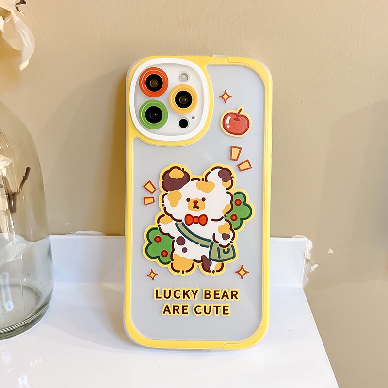 Ốp Điện Thoại Hình Gấu May Mắn Cho iphone7 / 7plus / 8 / 8plus / xs / 11 / 12 / 13 / 14 / pro / max / plus / promax