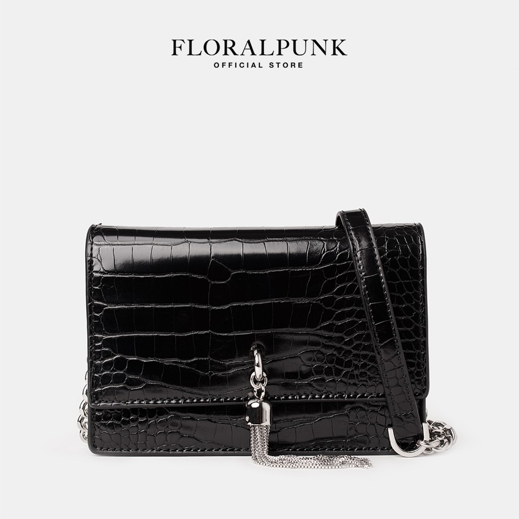 Túi xách Floralpunk Croc Tassel Bag màu đen