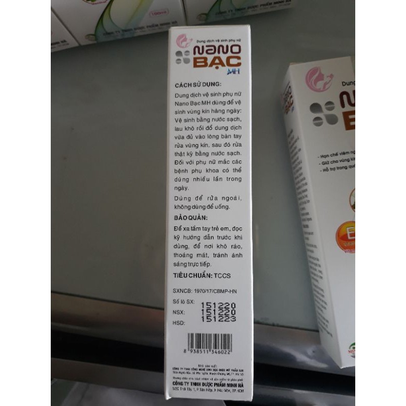 DDVS CHĂM SÓC  nam , nữ NANO BẠC -chai vòi 100ml