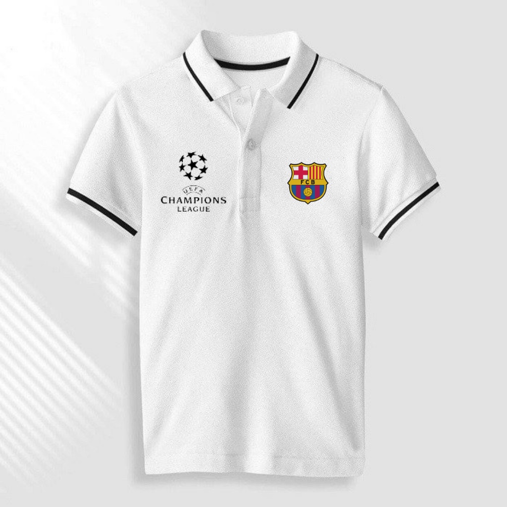 áo thun có cổ áo polo nam nữ barca siêu đẹp, chất vải cotton cá sấu gai mịn thời trang thể thao thanh lịch cao cấp