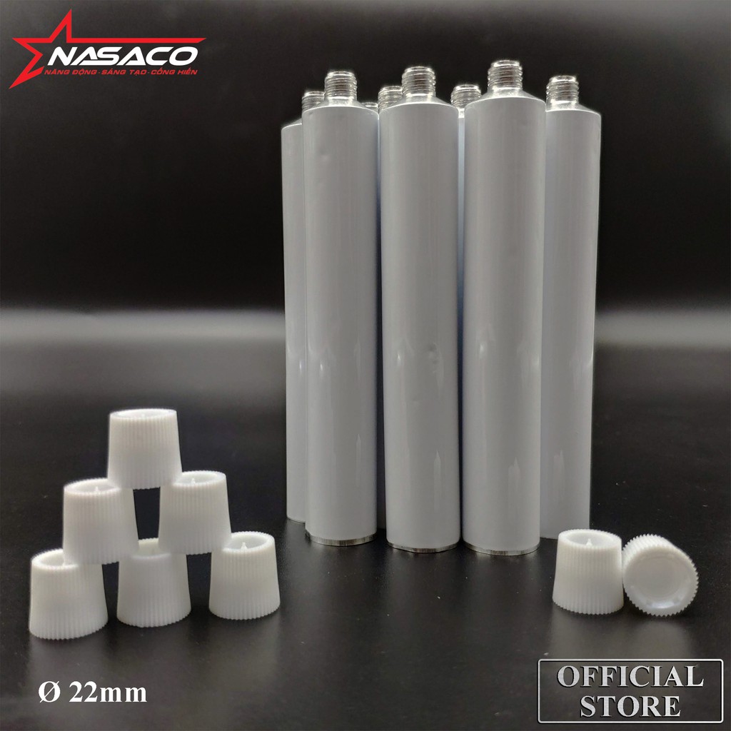 Tuýp Nhôm Có Nắp Nhựa Năm Sao Phi 22 mm (sơn trắng) - Dung tích 50ml Sức Chứa 20g - 50g Dược Mỹ Phẩm