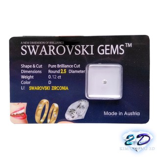Kim cương nhân tạo đính răng Swarovski Gems 2.5LY (kiểm định ép vĩ)