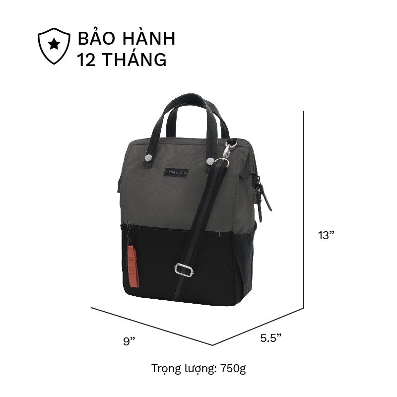 Balo thời trang Sherpani Dispatch 3 in 1,chống trộm bằng công nghệ  RFID, chống thấm nước, chống sốc_Bảo hành 12 tháng