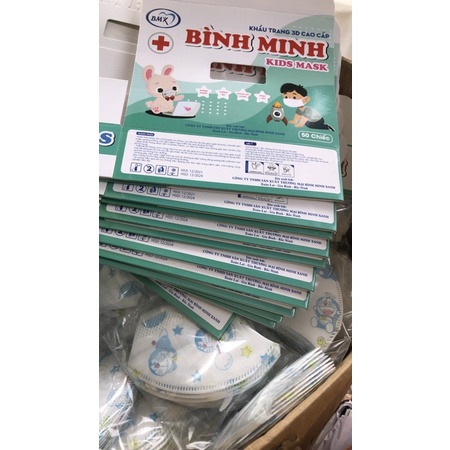 lẻ 1 hộp (50 cái) khẩu trang trẻ em Bình Minh 3D hàng chính hãng